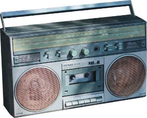 radio silhoute retro isolated