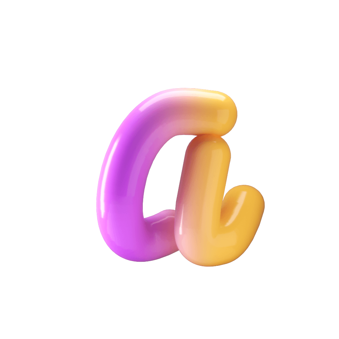 3d lettering a alphabet design
