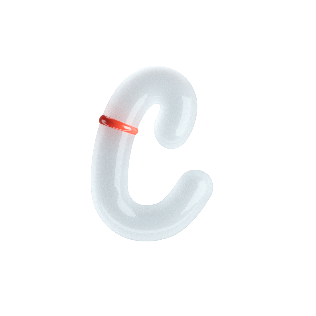 3d lettering c alphabet design