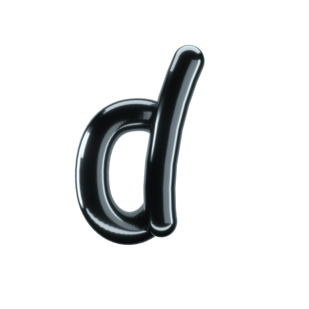 3d lettering d alphabet design