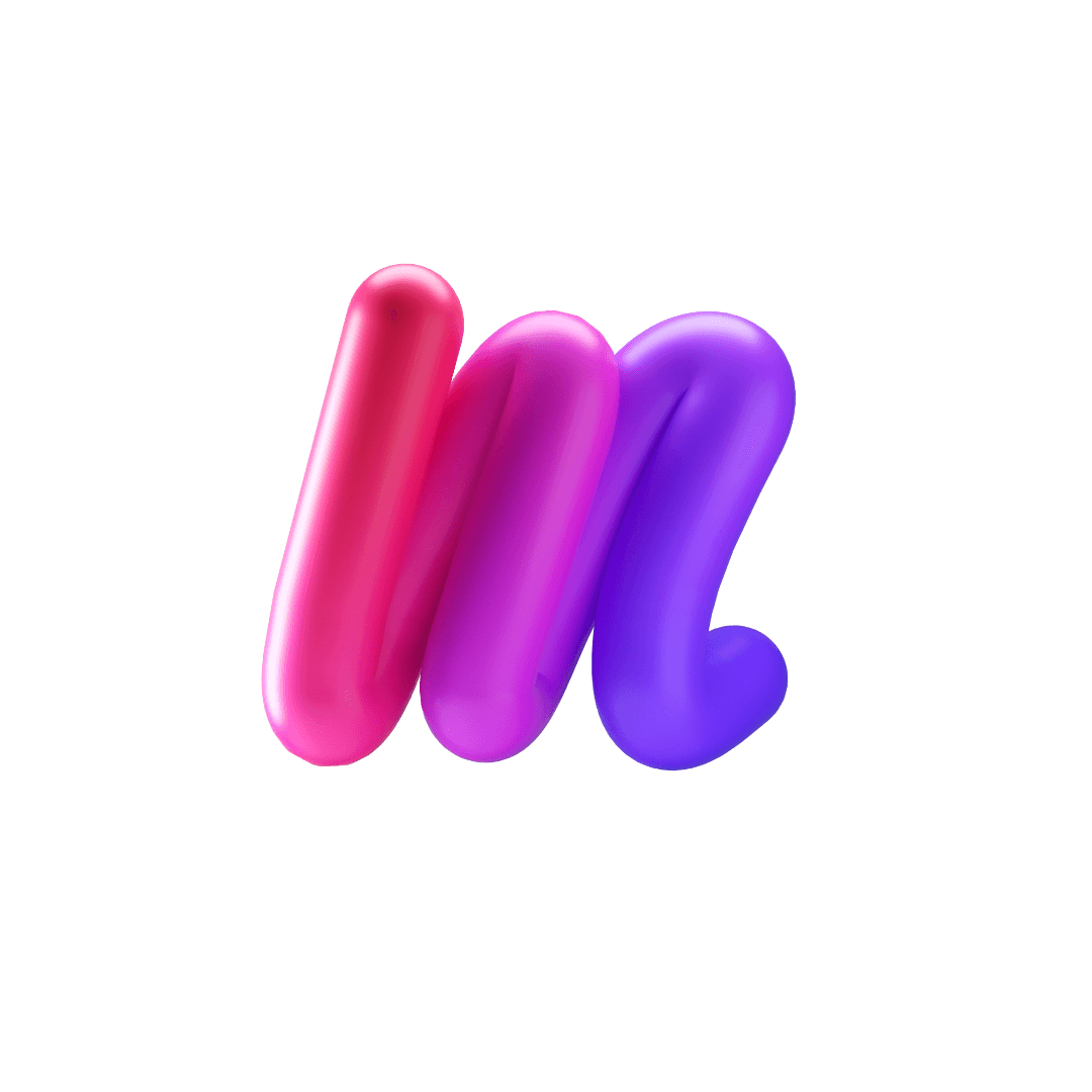 3d lettering m alphabet design