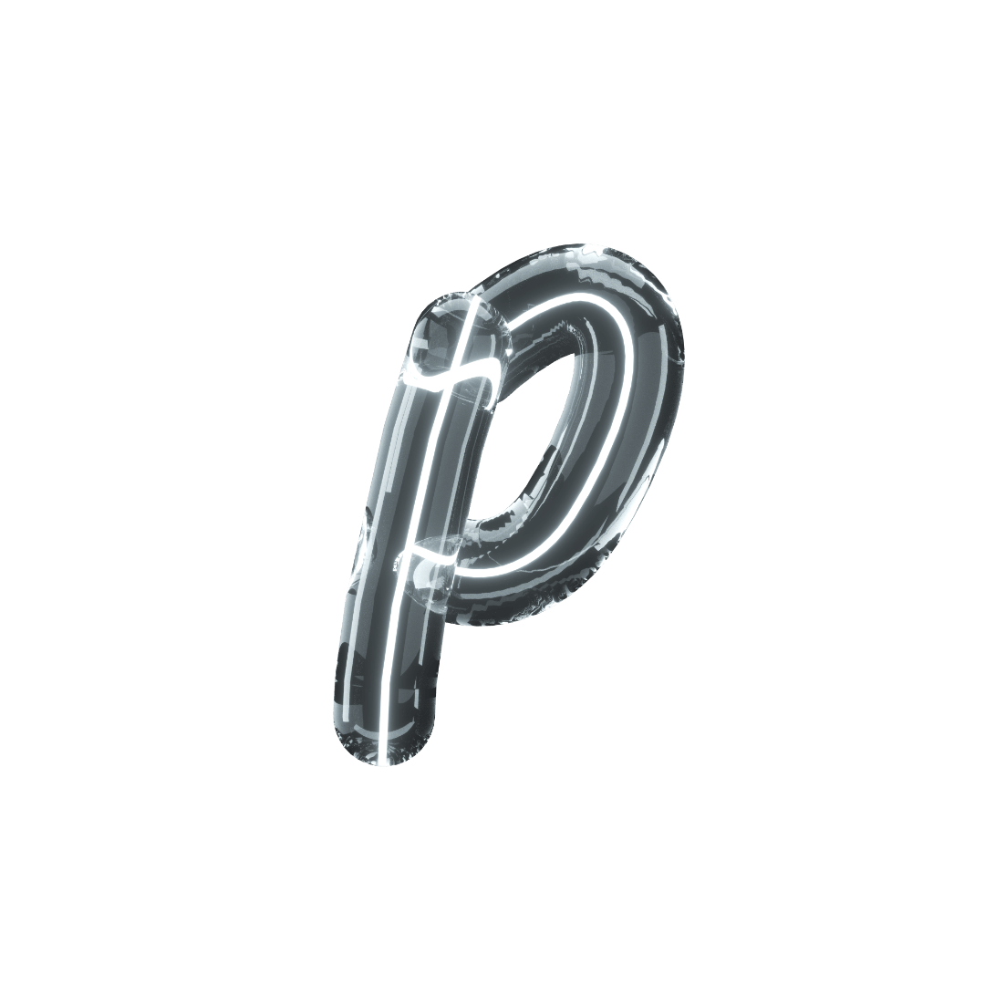 3d lettering p alphabet design