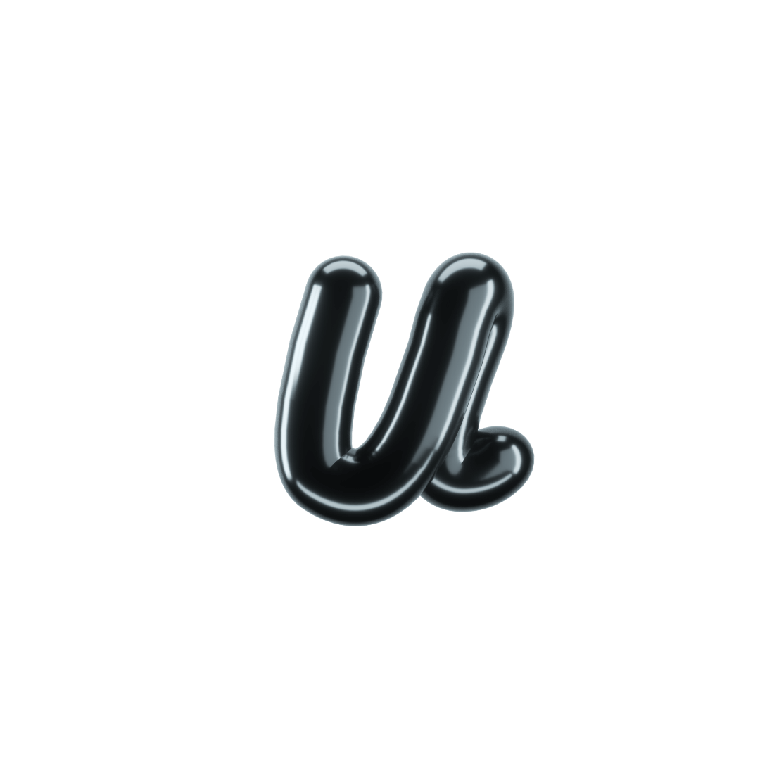 3d lettering u alphabet design