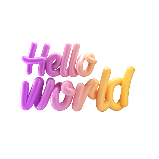 phrases hello world 3d lettering
