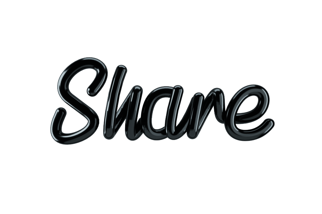 3d lettering word share