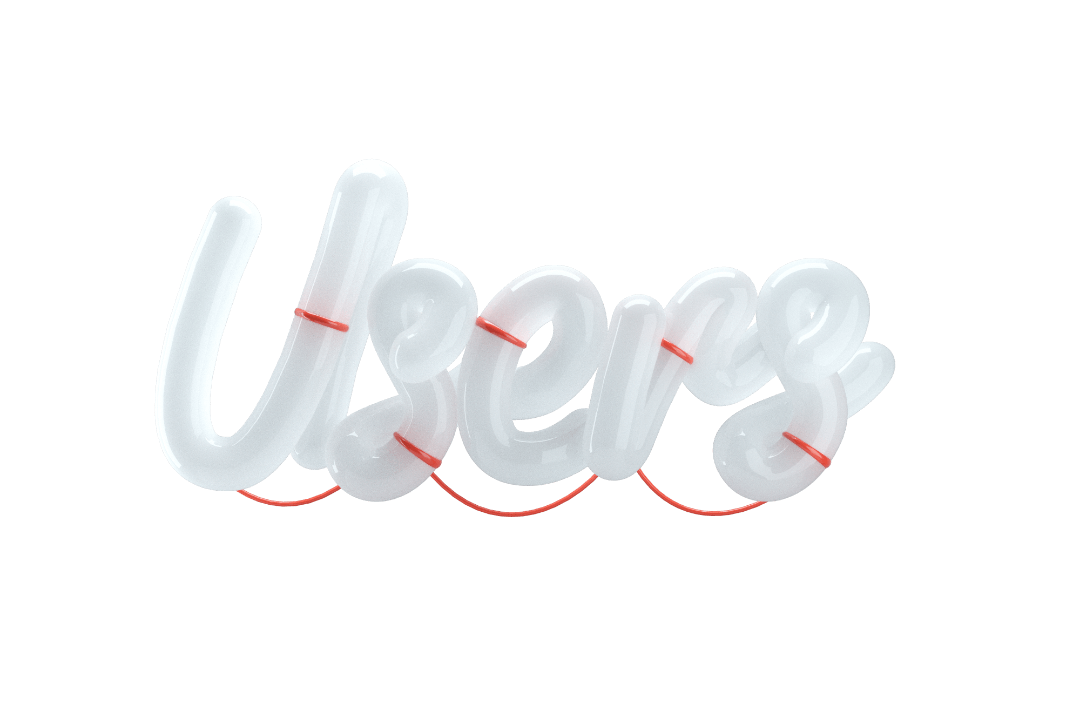 3d lettering word users alphabet design