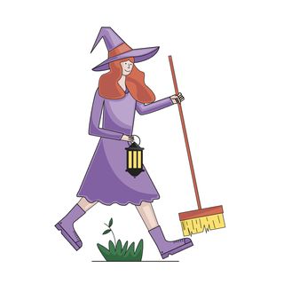witch broom costume halloween