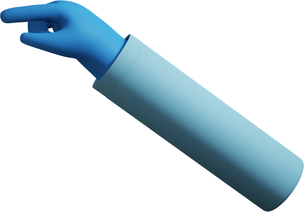 blue hands signs 3d point