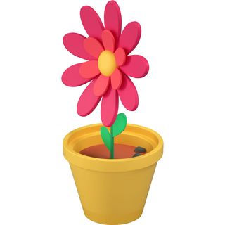 3d flower pot plant
