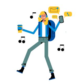 music headphones coffee messaging smartphone