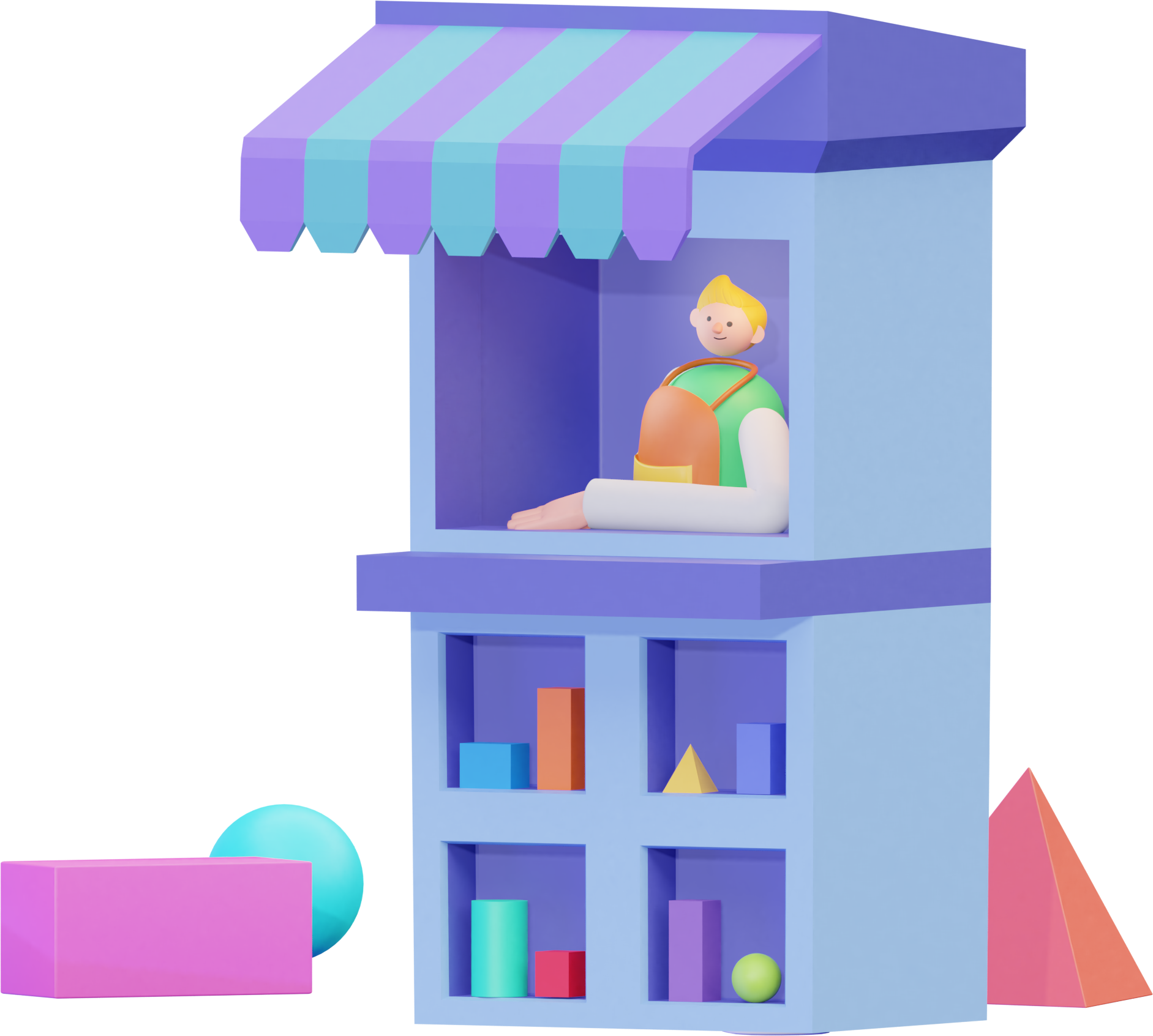 3d illustration clientele vendor frequent
