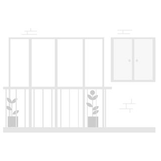 balcony windows sliding doors plants house