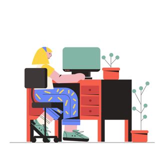 work office telework computer desk