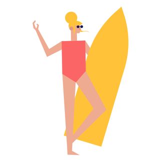 woman surf beach summer vacation
