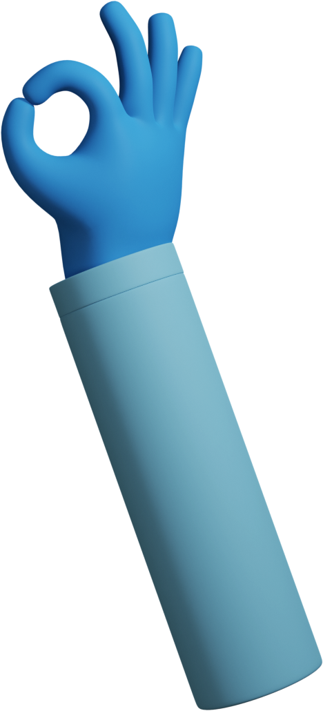 blue hands signs 3d perfect