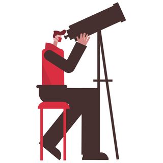 telescope research mask pandemic man