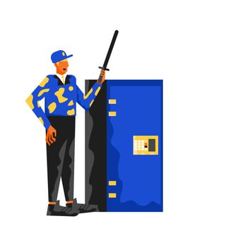 police security watchman bank money vault