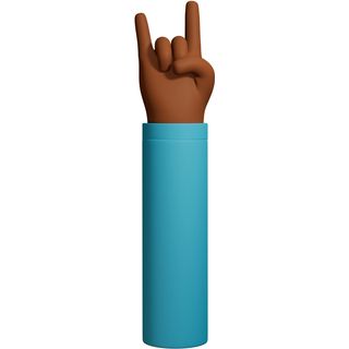 brown hand signs tan rock music