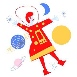 woman madam space astronaut universe