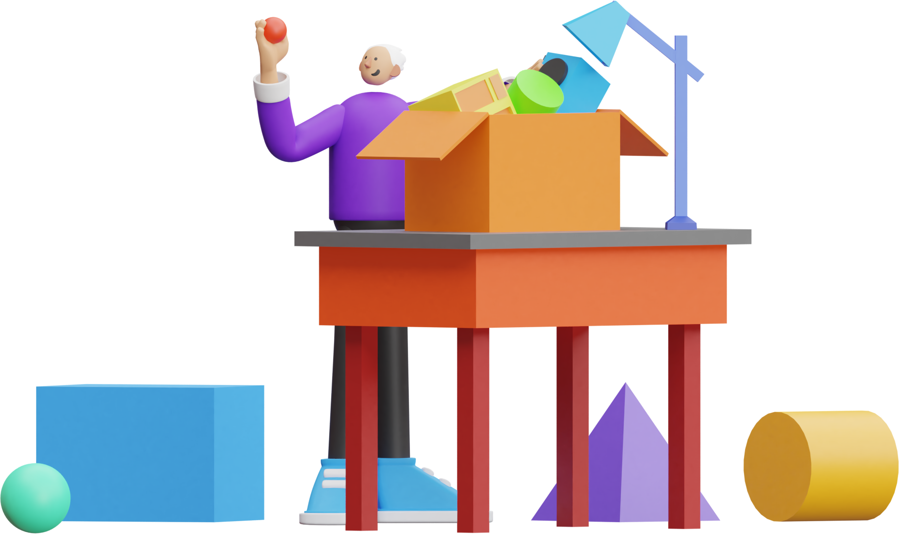 3d illustration wrapping box generosity