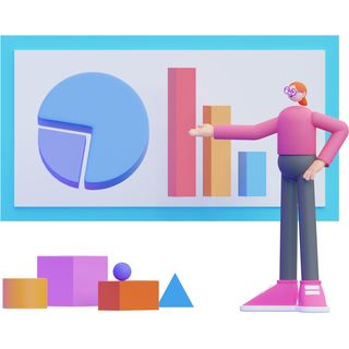 3d illustration charts disclosure analyse