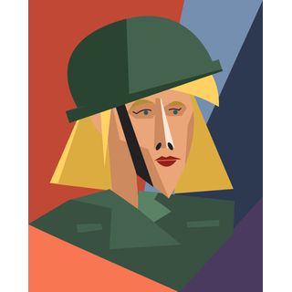 army woman war helmet uniform