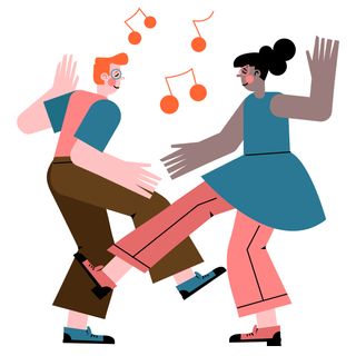 dancing couple music party