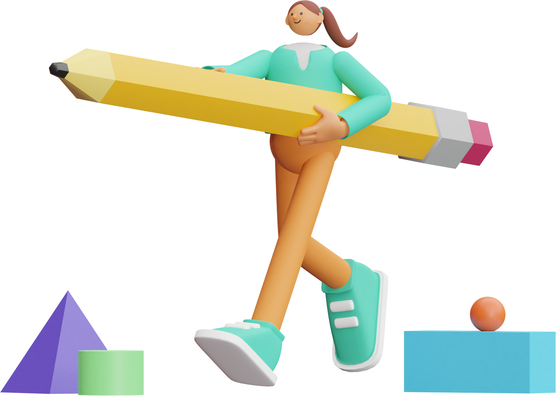 3d illustration eraser label stickies