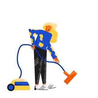 clean vacuum cleaner woman home dirt
