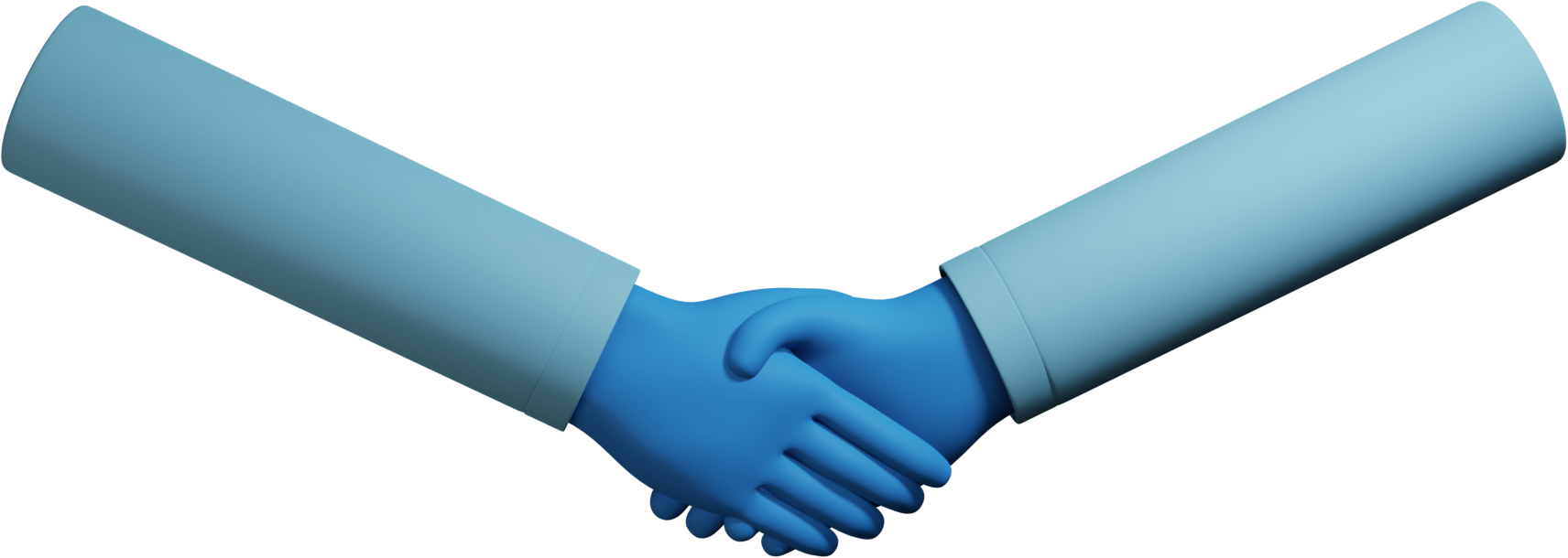 blue hands signs 3d handshake