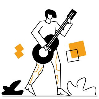 black line guitar music rock