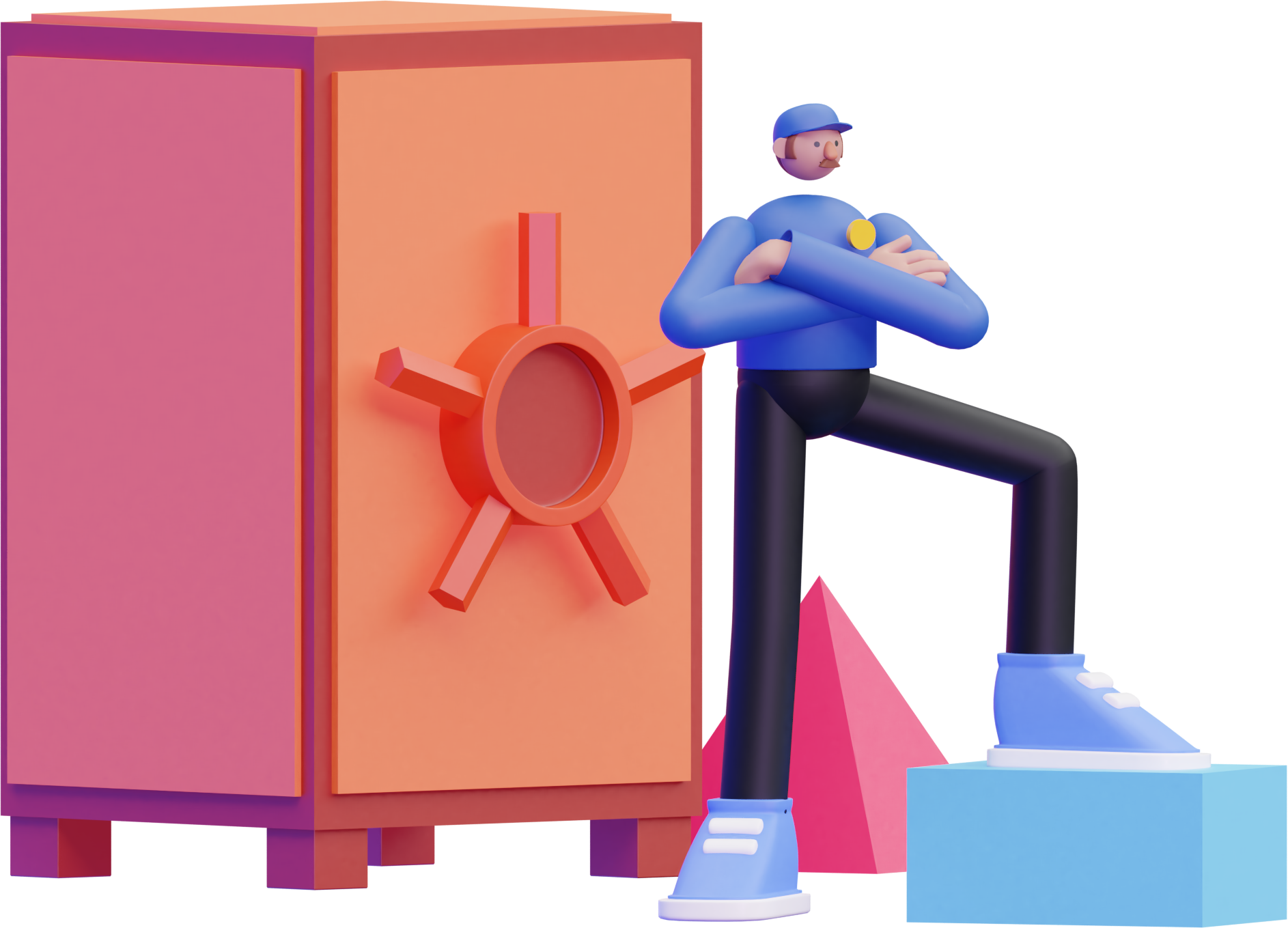 3d illustration secure safe and sound escort