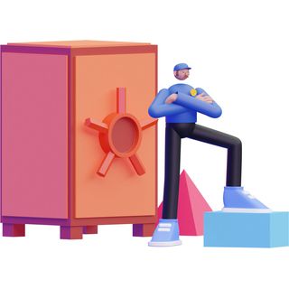 3d illustration secure safe and sound escort