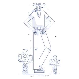 cowboy farmer wild desert cactus
