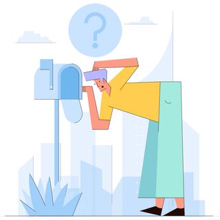 rect searching question mark mail box