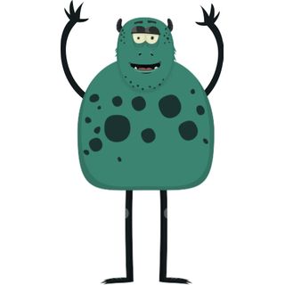 monster freak giant cartoon green