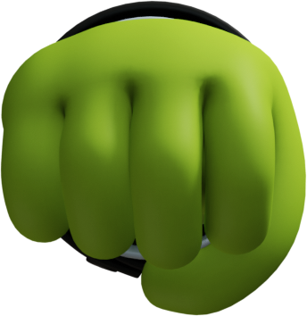 green hand jacket sign fist