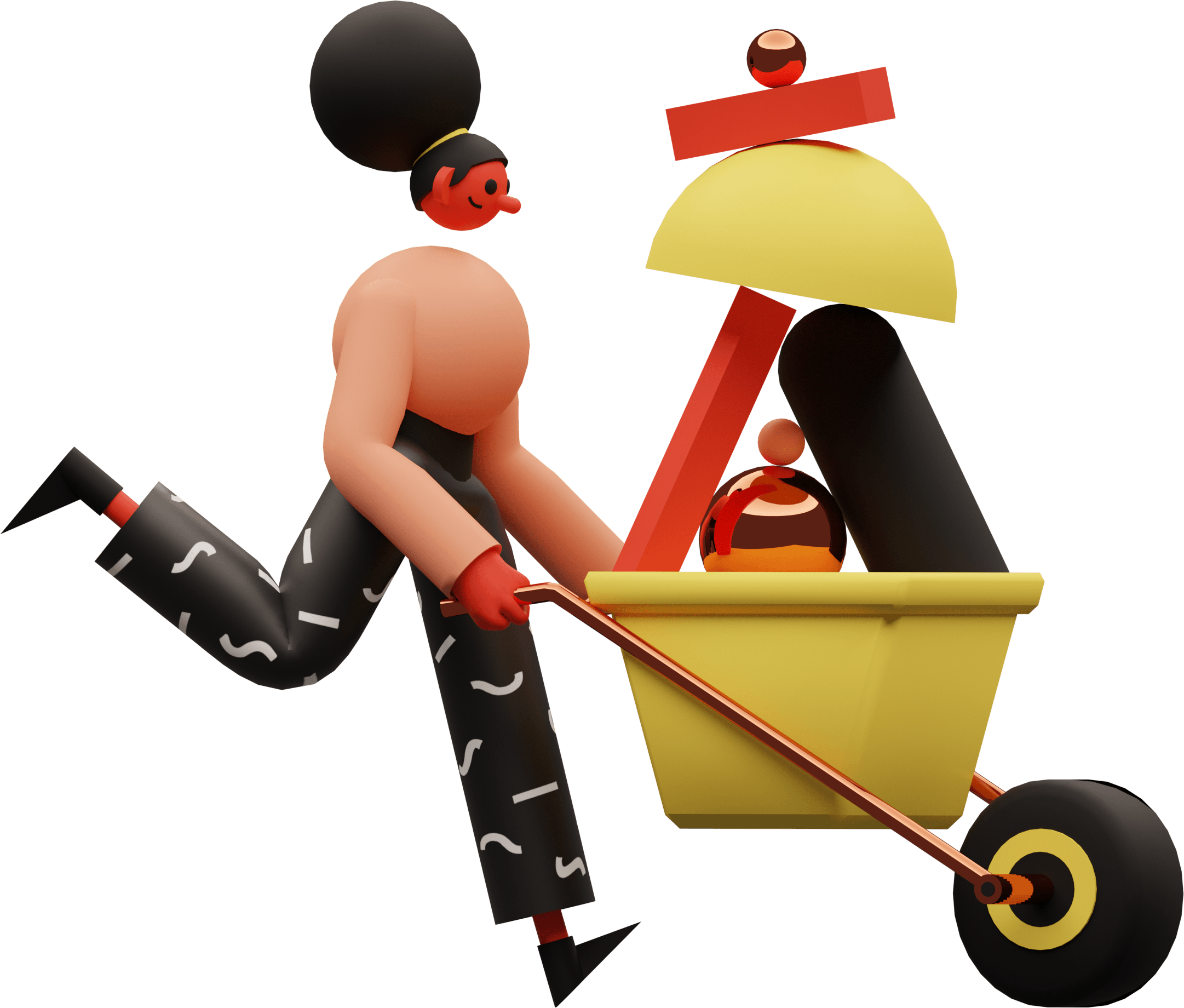 3d illustration delivery carrying construction