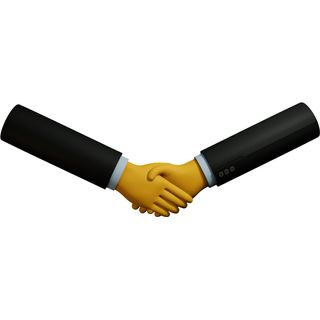 hand yellow jacket sign handshake