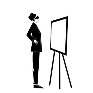 art easel painting woman think