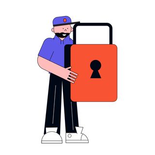 security padlock safety man precaution
