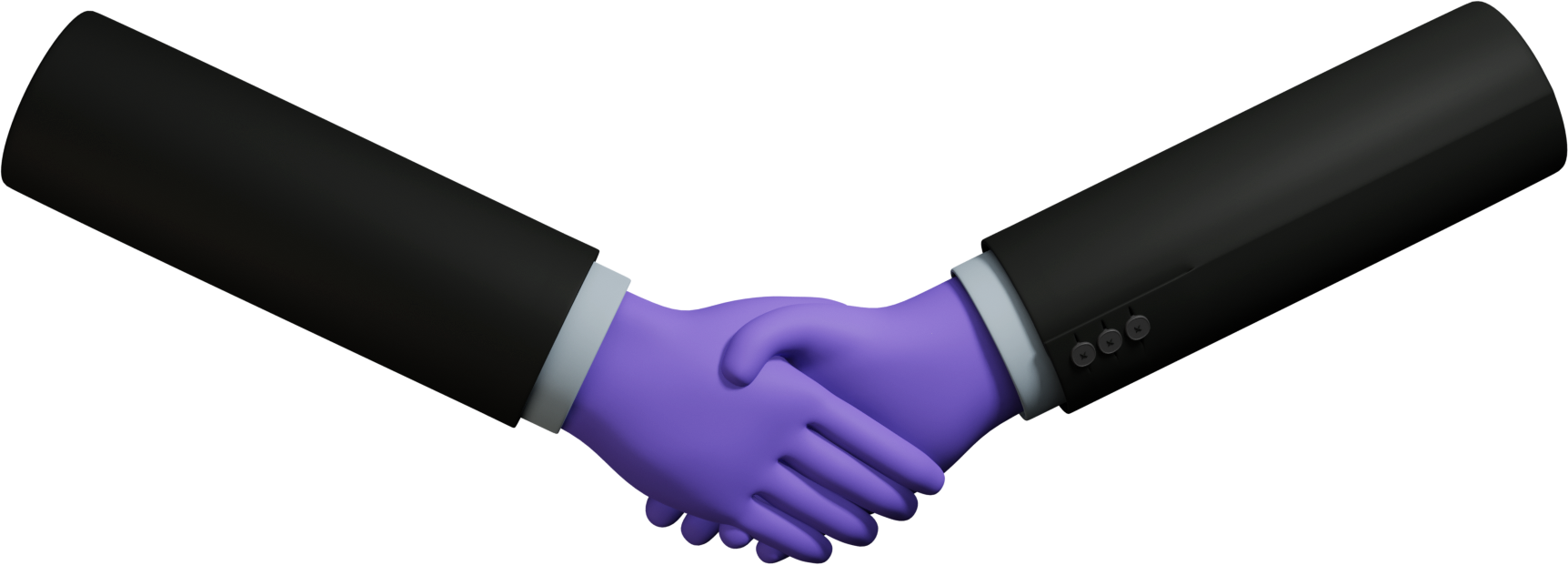purple hand jacket sign handshake
