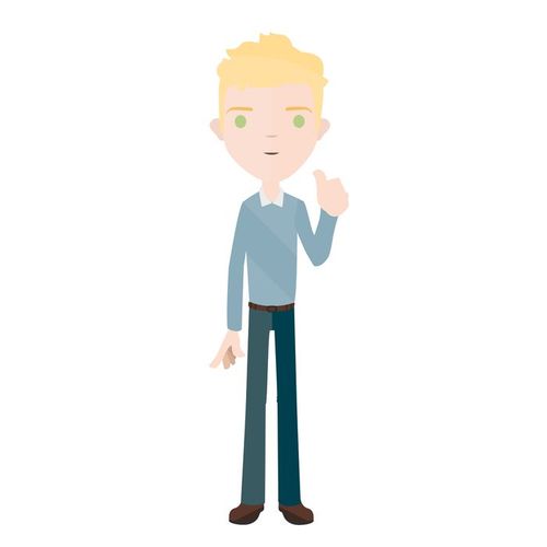 flat blonde characters man