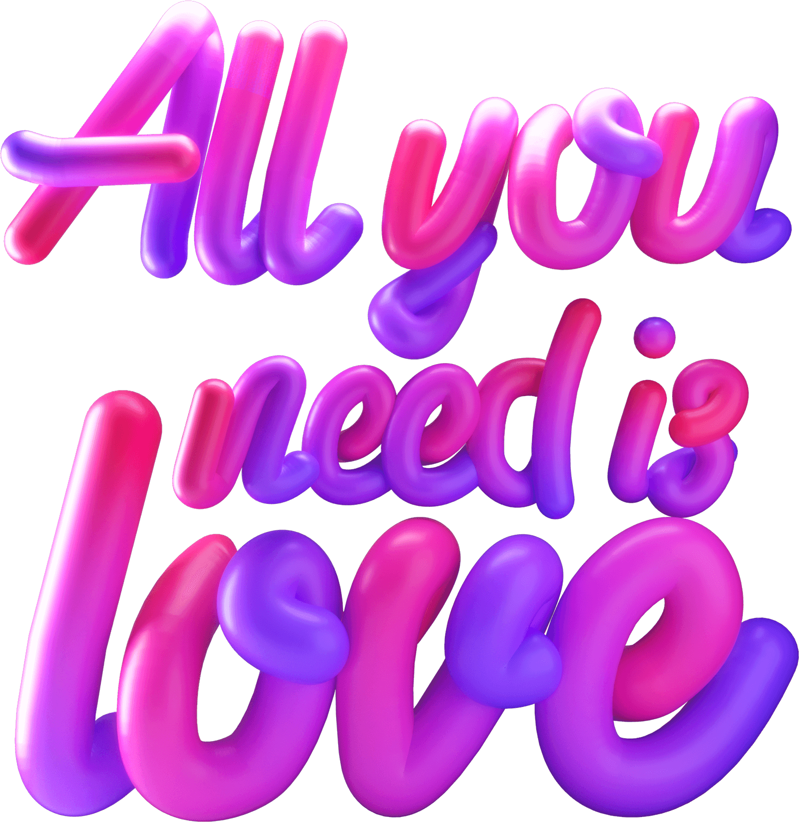 3d lettering all you need is love