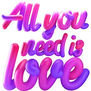 3d lettering all you need is love