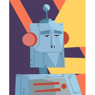 robot man creation intelligence buttons