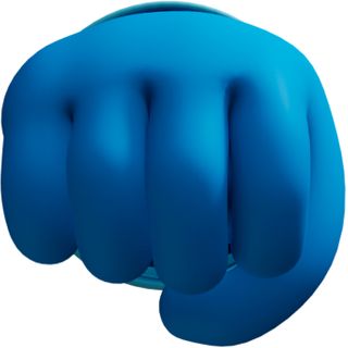 blue hands signs 3d fist
