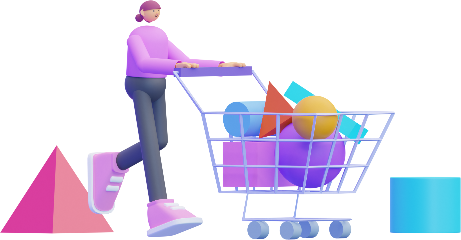 3d illustration stock customer foodstuff