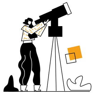black line telescope astronomy sky