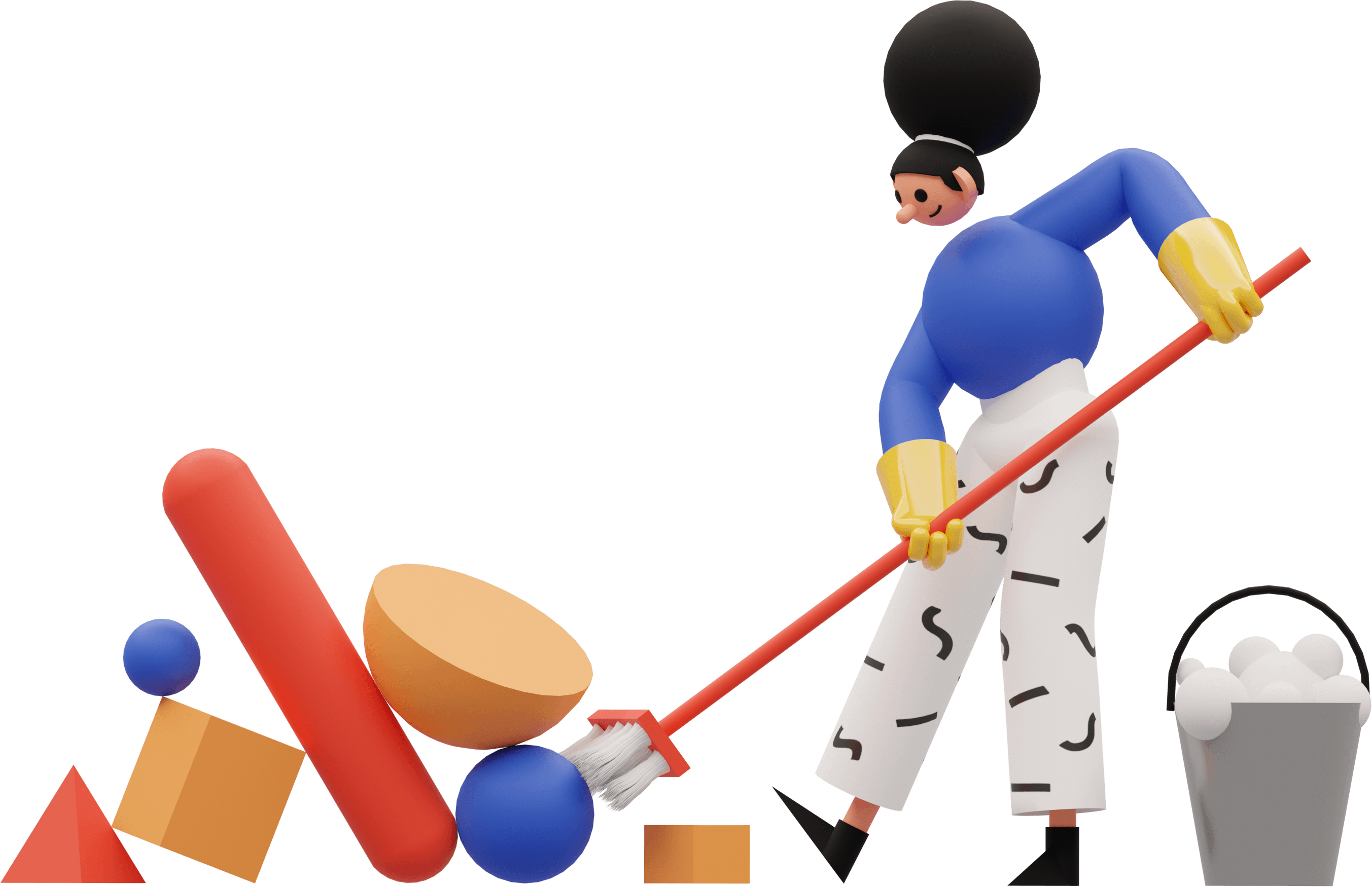 3d illustration shape function spic and span